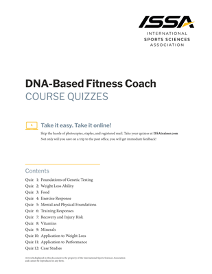 DNA-Based Fitness Coach Quiz