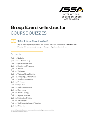 Group Exercise Instructor Quiz	
