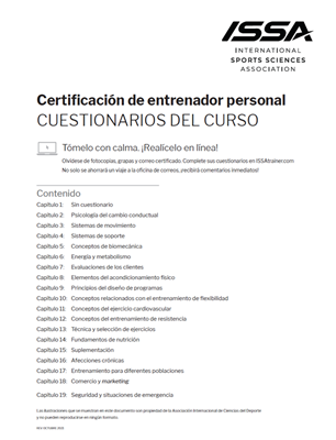 Personal Trainer Certification Quiz - CPT (Spanish)