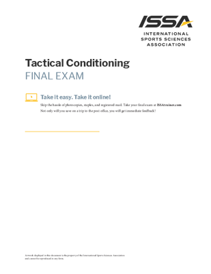 Tactical Conditioning Specialist - Exam