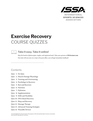 Exercise Recovery Specialist Quiz
