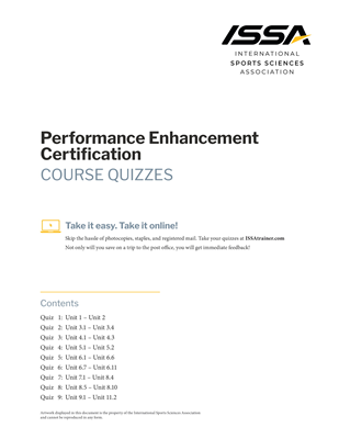 Performance Enhancement Quiz