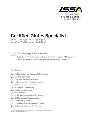 Certified Glute Specialist - Quiz